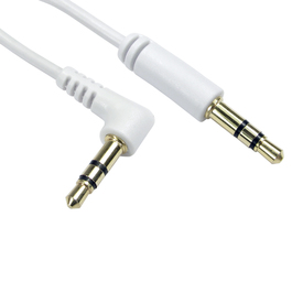 1m 3.5mm Stereo Cable (One R/A Connector) - White