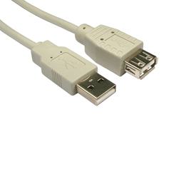 1m USB2.0 Type A (M) to Type A (F) Extension Cable - Beige