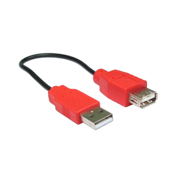 0.2MTR USB POWER ONLY CABLE-AM-F-BLACK + RED HOODS -B/Q 1000