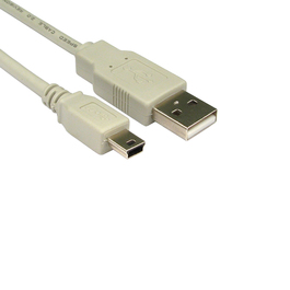 1.8m USB2.0 Type A (M) to Mini B (M) Cable - Beige