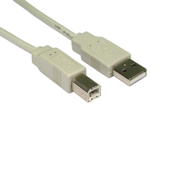 1.8m USB 2.0 Type A (M) to Type B (M) Data Cable - Beige