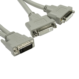 1.8m DVI-D M to 2x F Splitter Cable