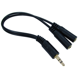 0.2m 3.5mm Stereo Splitter Cable - Black