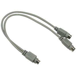 0.25m PS/2 1x M to 2x F Splitter Cable