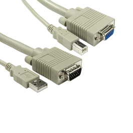 2m 1x USB A-B & 1x SVGA M-F KVM Cable