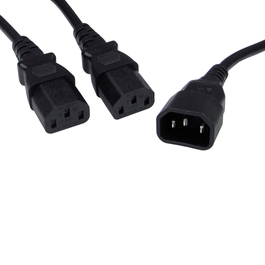 1.8m C14 to 2x C13 Power Splitter Cable