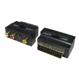 Switchable SCART to SVHS & Three RCA Adapter