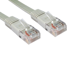 0.5m Cat5e Flat / Low Profile Full Copper UTP RJ45 Ethernet Cable (Grey)