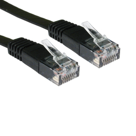 0.5m Cat5e Flat / Low Profile Full Copper UTP RJ45 Ethernet Cable (Black)