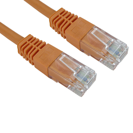0.5m Cat5e Full Copper UTP 26awg RJ45 Ethernet Cable (Orange)