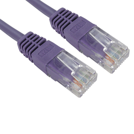 0.25m Cat5e Full Copper UTP 26awg RJ45 Ethernet Cable (Purple)
