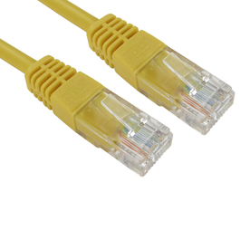 0.25m Cat5e Full Copper UTP 26awg RJ45 Ethernet Cable (Yellow)
