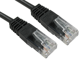 0.5m Cat5e Full Copper UTP 26awg RJ45 Ethernet Cable (Black)