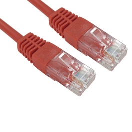 0.5m Cat5e Full Copper UTP 26awg RJ45 Ethernet Cable (Red)
