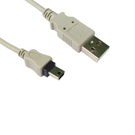 2m USB 2.0 Type A (M) to Mini B (M) Data Cable - Beige