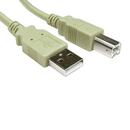 2m USB 2.0 Type A (M) to Type B (M) Data Cable - Beige