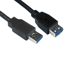2m USB 3.0 Type A (M) to Type A (F) Extension Cable - Black
