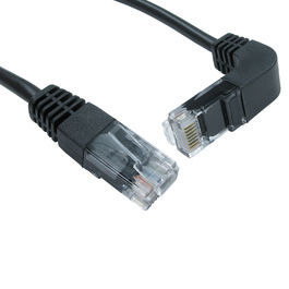 0.5m Cat5e UTP Straight to Right Angled DOWN Cable