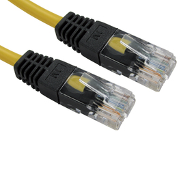 1m Cat5e Snagless Full Copper UTP 26awg RJ45 Crossover Cable (Yellow)