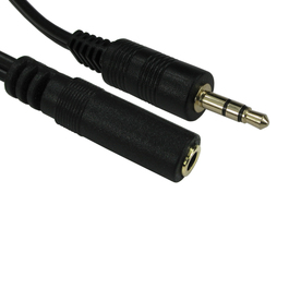 2m 3.5mm Stereo Extension Cable - Black