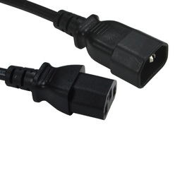 0.5m C14 to C13 Power Extension Cable - Black