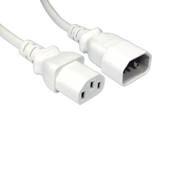 0.5m C14 to C13 Power Extension Cable - White