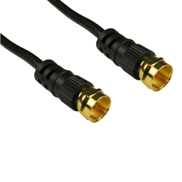 0.5m Coaxial Cable with F Connectors - Black