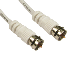 0.5m Coaxial Cable with F Connectors - White