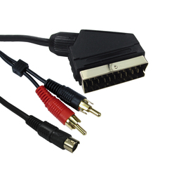 SCART to Two RCA & SVHS Cable