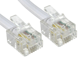 20m 4 Pin Fully Wired RJ11 Telephone Cable (White)