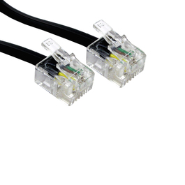 30m 4 Pin Fully Wired RJ11 Telephone Cable (Black)