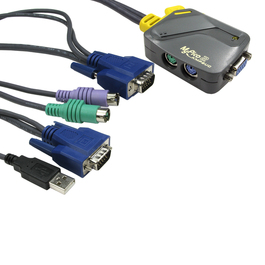 2 Port Micro KVM - SVGA & PS/2 - USB Leads