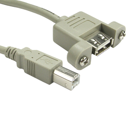 3m USB 2.0 Type B (M) to Type B (F) Panel Mount Cable