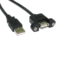 1m USB 2.0 Type A (M) to Type B (F) Panel Mount Cable