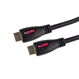 1m HDMI Cable with Red LED Illuminated Connectors
