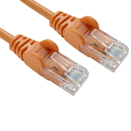 0.25m Cat5e Snagless CCA UTP 26awg RJ45 Ethernet Cable (Orange)