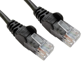 0.25m Cat5e Snagless CCA UTP 26awg RJ45 Ethernet Cable (Black)