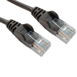 0.25m Cat5e Snagless CCA UTP 26awg RJ45 Ethernet Cable (Brown)