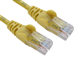 0.25m Cat5e Snagless CCA UTP 26awg RJ45 Ethernet Cable (Yellow)