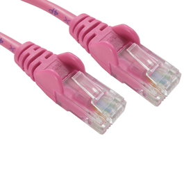 0.5m Cat5e Snagless CCA UTP 26awg RJ45 Ethernet Cable (Pink)