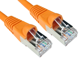 0.5m Cat6a Snagless Full Copper Shielded S/FTP LSOH RJ45 Ethernet Cable (Orange)