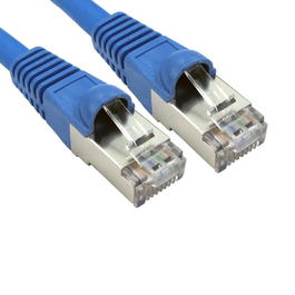 0.5m Cat6a Snagless Full Copper Shielded S/FTP LSOH RJ45 Ethernet Cable (Blue)