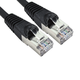 0.5m Cat6a Snagless Full Copper Shielded S/FTP LSOH RJ45 Ethernet Cable (Black)