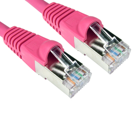 0.5m Cat6a Snagless Full Copper Shielded S/FTP LSOH RJ45 Ethernet Cable (Pink)