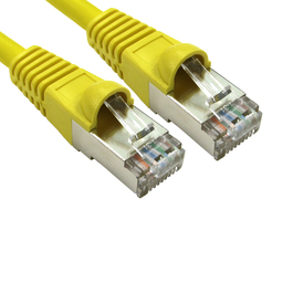 0.5m Cat6a Snagless Full Copper Shielded S/FTP LSOH RJ45 Ethernet Cable (Yellow)