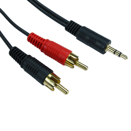 0.5m 3.5mm Stereo to Two RCA Cable