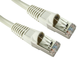 0.5m Cat5e Snagless Full Copper Shielded FTP RJ45 Ethernet Cable (Grey)