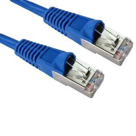 0.5m Cat5e Snagless Full Copper Shielded FTP RJ45 Ethernet Cable (Blue)