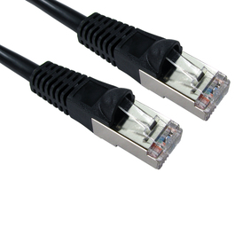 0.5m Cat5e Snagless Full Copper Shielded FTP RJ45 Ethernet Cable (Black)
