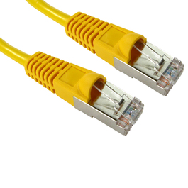 1m Cat5e Snagless Full Copper Shielded FTP RJ45 Ethernet Cable (Yellow)